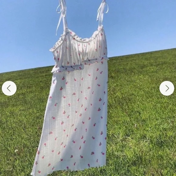 NWT For Love & Lemons Blossom Pointelle Slip Dress - Picture 8 of 9